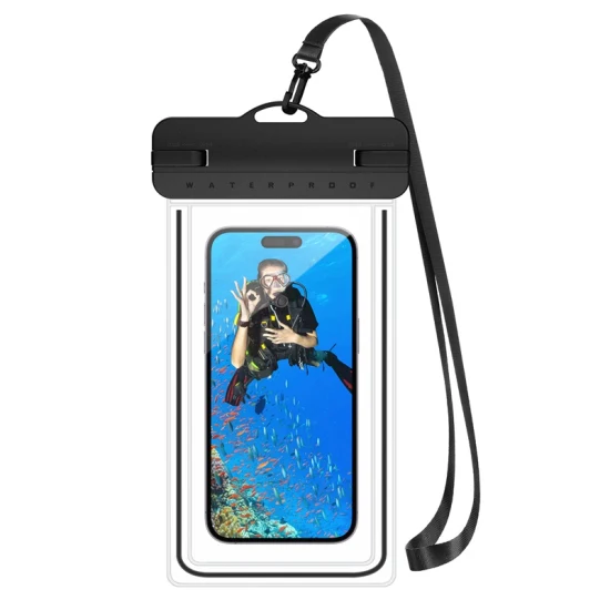 Универсальный размер флуоресцентной IP68 подводной водонепроницаемой сумки для телефона